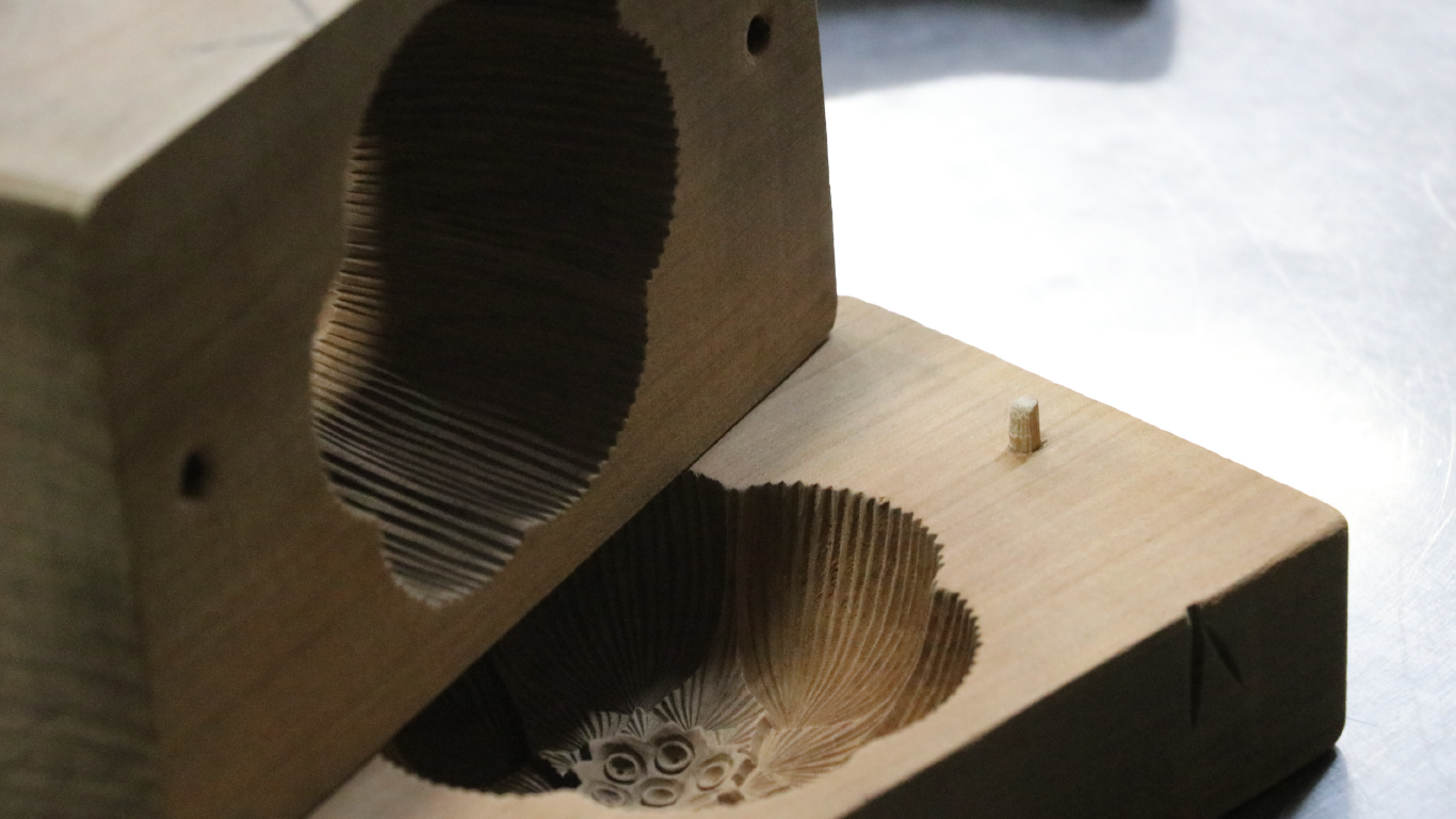 落雁づくり工程の様子